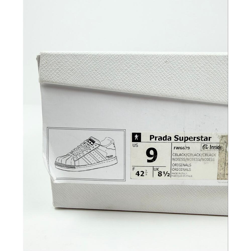 Size 9 - Prada x Adidas Superstar Black Sneakers NEW - Picture 11 of 11